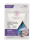 Scentral Zone Anti-Nausea Clip-On Diffuser in Purple and White packaging against a white background.